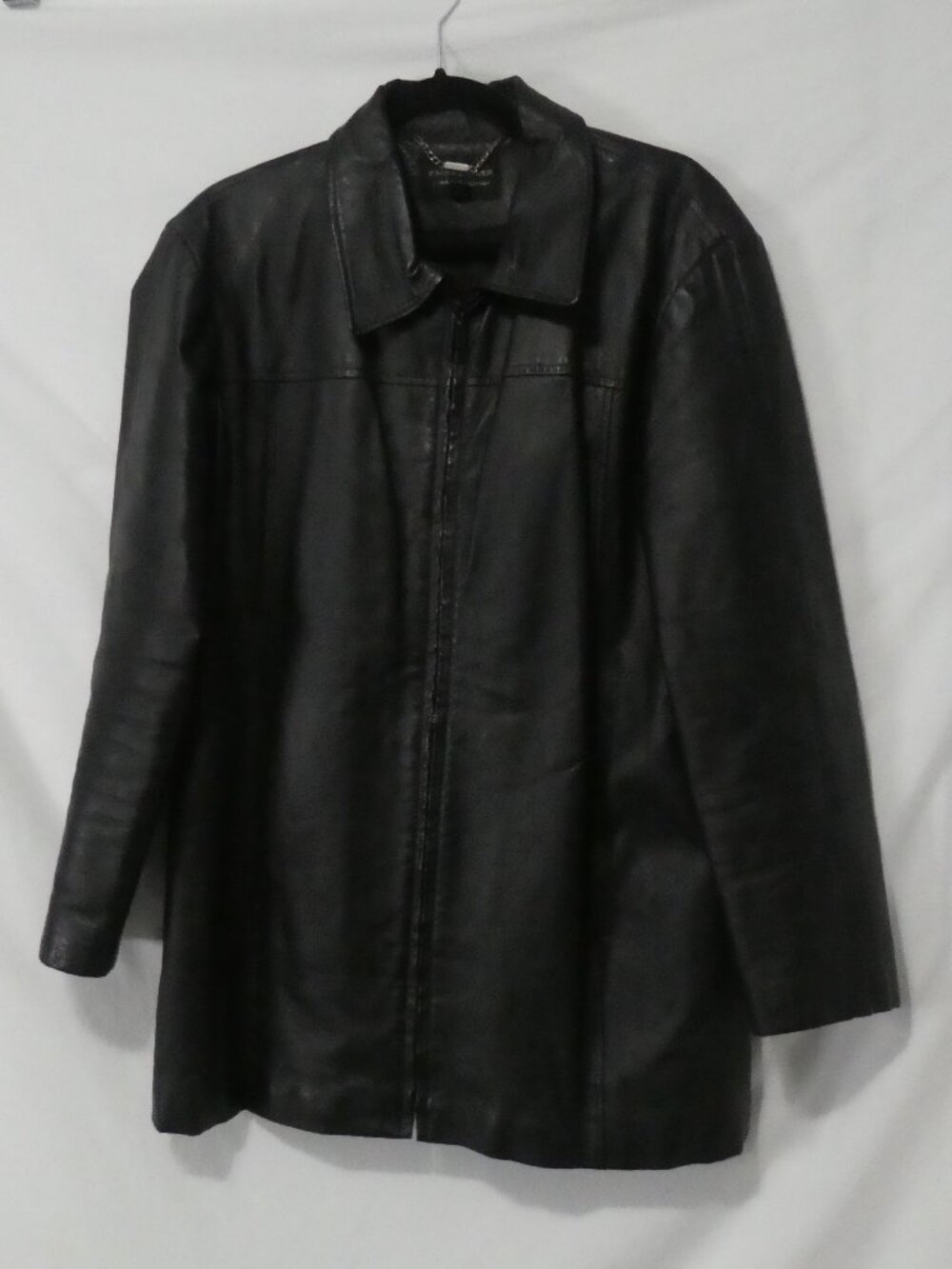 Vintage FAIRWEATER Black 100% Genuine Leather Zip-Up Jacket - large
